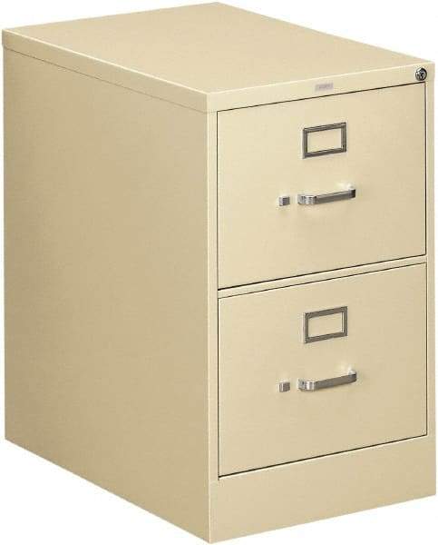 Hon - 18-1/4" Wide x 29" High x 26-1/2" Deep, 2 Drawer Vertical File - Steel, Putty - Americas Industrial Supply