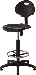 NPS - 18 Inch Wide x 17 Inch Deep x 39 to 47 Inch High, Plastic Base, Polyurethane Chair - Polyurethane Seat, Black - Americas Industrial Supply