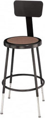 NPS - 14 Inch Wide x 14 Inch Deep x 19 to 26-1/2 Inch High, Steel Base, Adjustable Height Stool - Hardboard Seat, Black - Americas Industrial Supply