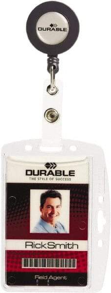 DURABLE - Slide In/Out Badge Holder - Clear - Americas Industrial Supply