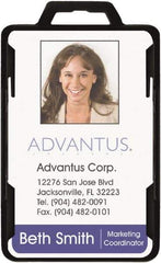 ADVANTUS - Various Attachment Types Badge Holder - Black - Americas Industrial Supply