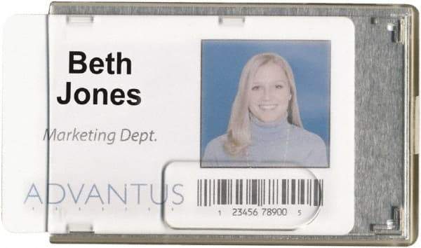 ADVANTUS - Various Attachment Types Badge Holder - Clear - Americas Industrial Supply