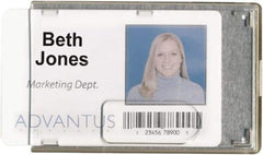 ADVANTUS - Various Attachment Types Badge Holder - Clear - Americas Industrial Supply