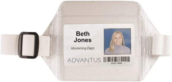 ADVANTUS - Arm Band Badge Holder - Clear/White - Americas Industrial Supply