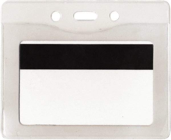 ADVANTUS - Clip-On Badge Holder - Clear - Americas Industrial Supply
