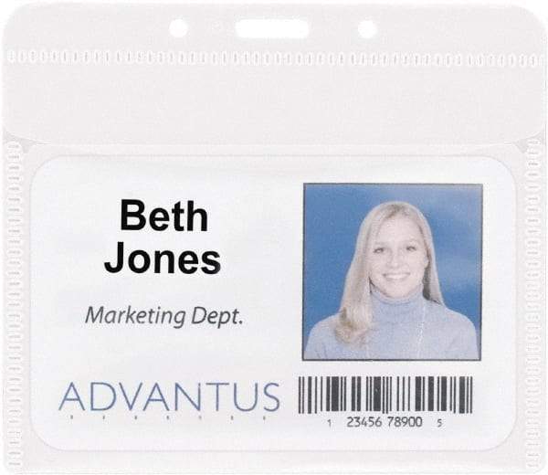 ADVANTUS - Clip-On Badge Holder - Clear - Americas Industrial Supply