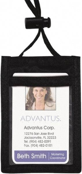 ADVANTUS - Cord Mounted Badge Holder - Black - Americas Industrial Supply