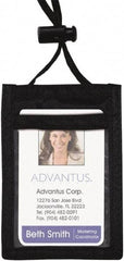ADVANTUS - Cord Mounted Badge Holder - Black - Americas Industrial Supply