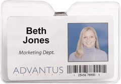 ADVANTUS - Clip-On Badge Holder - Clear - Americas Industrial Supply