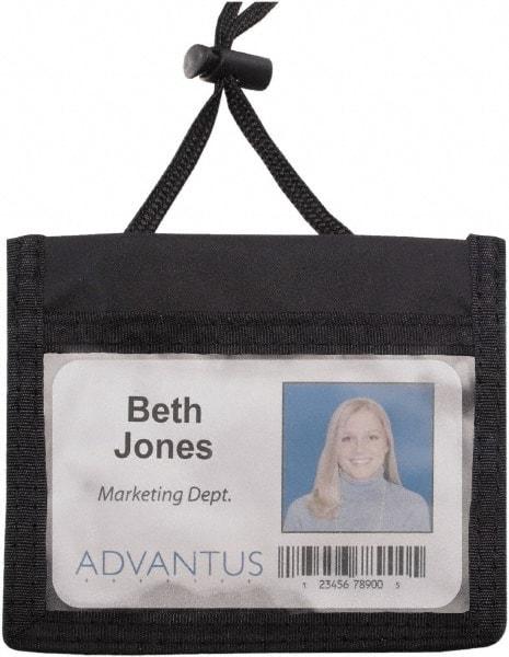 ADVANTUS - Cord Mounted Badge Holder - Black - Americas Industrial Supply