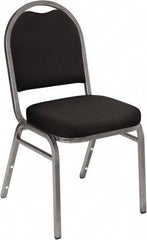 NPS - Fabric Black Stacking Chair - Silver Frame, 18" Wide x 20" Deep x 34" High - Americas Industrial Supply