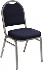 NPS - Fabric Blue Stacking Chair - Silver Frame, 18" Wide x 20" Deep x 34" High - Americas Industrial Supply