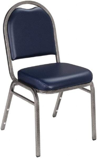 NPS - Vinyl Blue Stacking Chair - Silver Frame, 18" Wide x 20" Deep x 34" High - Americas Industrial Supply