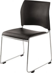 NPS - Vinyl Black Stacking Chair - Chrome Frame, 20" Wide x 19-1/4" Deep x 30" High - Americas Industrial Supply