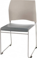 NPS - Vinyl Blue Stacking Chair - Silver Frame, 20" Wide x 19-1/4" Deep x 30" High - Americas Industrial Supply