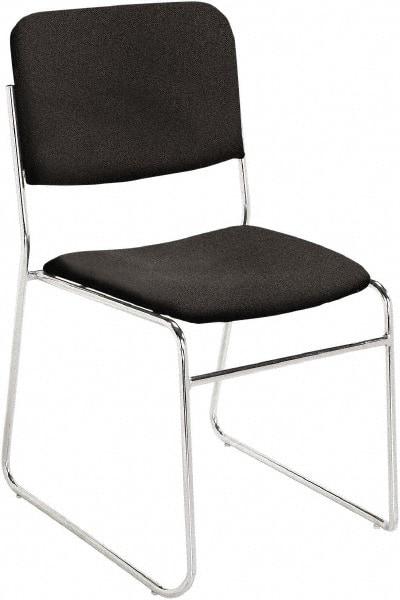 NPS - Fabric Black Stacking Chair - Chrome Frame, 19" Wide x 21" Deep x 33" High - Americas Industrial Supply