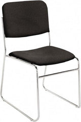 NPS - Fabric Black Stacking Chair - Chrome Frame, 19" Wide x 21" Deep x 33" High - Americas Industrial Supply