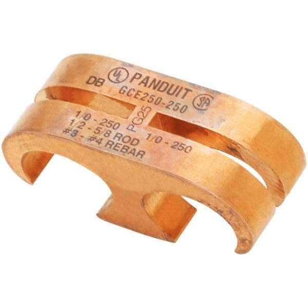 Panduit - 6 to 1/0 AWG Compatible Grounding Clamp - Copper Alloy, 0.9409" OAL - Americas Industrial Supply