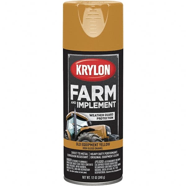 Krylon - Yellow (Caterpillar Old), 12 oz Net Fill, Gloss, Farm & Equipment Spray Paint - 12 oz Container, Use on Equipment - Americas Industrial Supply