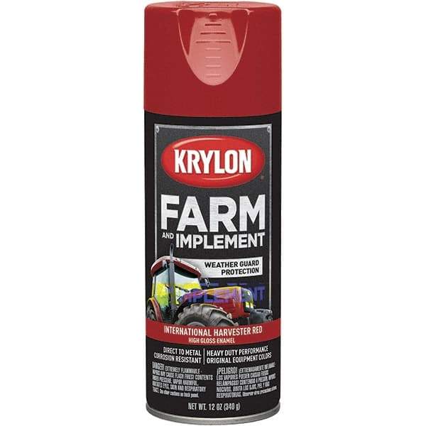 Krylon - Red (International Harvester), 12 oz Net Fill, Gloss, Farm & Equipment Spray Paint - 12 oz Container, Use on Equipment - Americas Industrial Supply