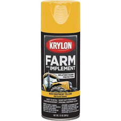 Krylon - Yellow, 12 oz Net Fill, Gloss, Farm & Equipment Spray Paint - 12 oz Container, Use on Equipment - Americas Industrial Supply