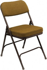 NPS - 18" Wide x 20-3/4" Deep x 32" High, Steel & Fabric Folding Chair with Fabric Padded Seat - Gold - Americas Industrial Supply