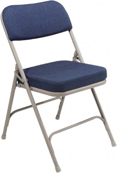 NPS - 18" Wide x 20-3/4" Deep x 32" High, Steel & Fabric Folding Chair with Fabric Padded Seat - Blue - Americas Industrial Supply