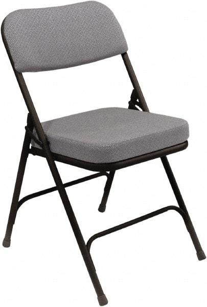 NPS - 18" Wide x 20-3/4" Deep x 32" High, Steel & Fabric Folding Chair with Fabric Padded Seat - Grey - Americas Industrial Supply