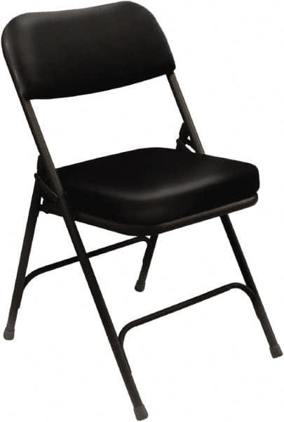 NPS - 18" Wide x 20-3/4" Deep x 32" High, Steel & Vinyl Folding Chair with Vinyl Padded Seat - Black - Americas Industrial Supply