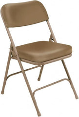 NPS - 18" Wide x 20-3/4" Deep x 32" High, Steel & Vinyl Folding Chair with Vinyl Padded Seat - Beige - Americas Industrial Supply