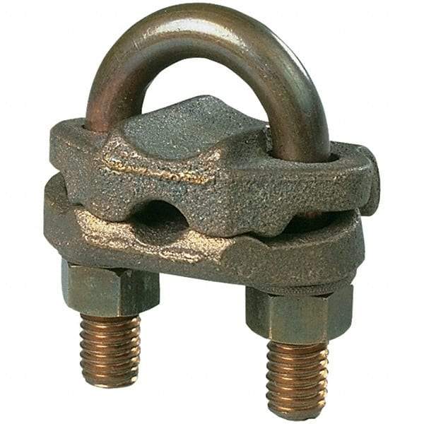 Panduit - 2/0 AWG Compatible Grounding Clamp - Bronze, 4-3/4" OAL, cULus Listed 467 & DB Rated - Americas Industrial Supply