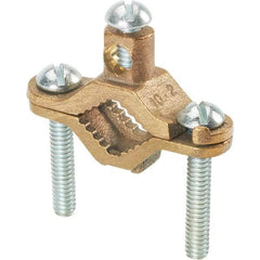 Panduit - 10 to 2 AWG Compatible Grounding Clamp - Bronze, 5.2" OAL - Americas Industrial Supply