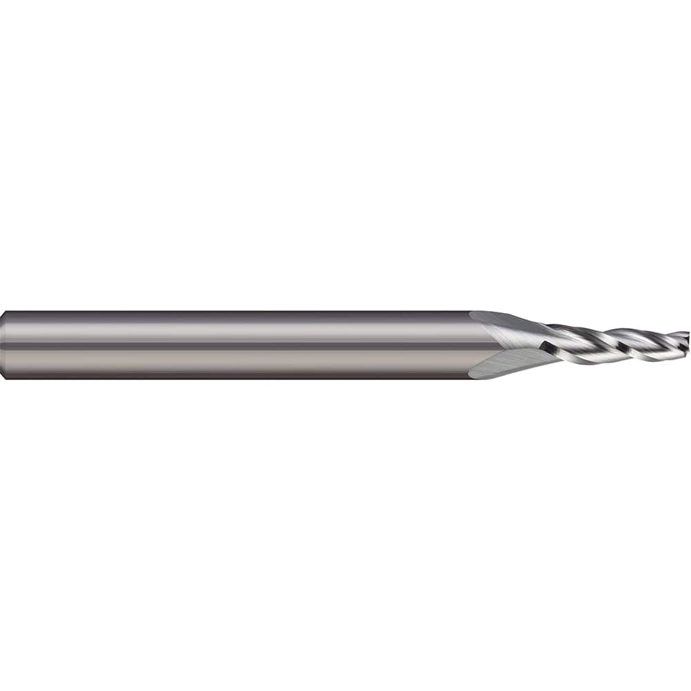 Micro 100 - 5° per Side 1/8" Small End Diam 3/4" LOC 3-Flute Solid Carbide Tapered Square End Mill - Exact Industrial Supply