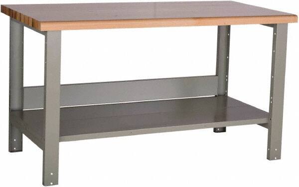 Rousseau Metal - 60 Wide x 30" Deep x 34" High, Laminated Hardwood Workbench - Fixed Legs - Americas Industrial Supply