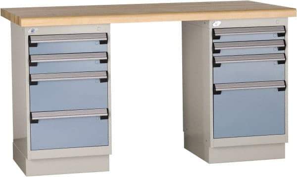 Rousseau Metal - 60 Wide x 30" Deep x 34" High, Laminated Hardwood Workbench - Fixed Legs - Americas Industrial Supply