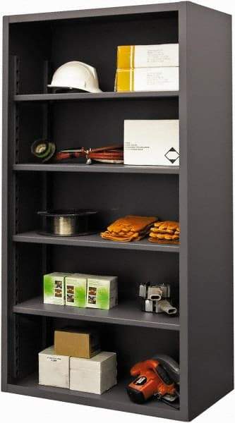 Durham - 4 Shelves, 7,600 Lb Capacity, Closed Shelving System - 36" Wide x 24" Deep x 72" High, Gray - Americas Industrial Supply