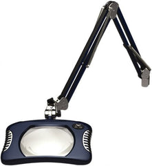 O.C. White - 43 Inch, Spring Suspension, Clamp on, LED, Spectre Blue, Magnifying Task Light - 8 Watt, 7.5 and 15 Volt, 2x Magnification, 5-1/4 Inch Wide, 7 Inch Long - Americas Industrial Supply