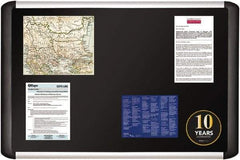 MasterVision - 24.41" Wide x 40.16" High Cork Bulletin Board - Fabric, Black - Americas Industrial Supply