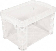 ADVANTUS - 1 Compartment, 6-1/4 Inch Wide x 4-1/4 Inch Deep x 4-1/4 Inch High, Card File Box With Lift-Off Lid - Plastic, Clear - Americas Industrial Supply