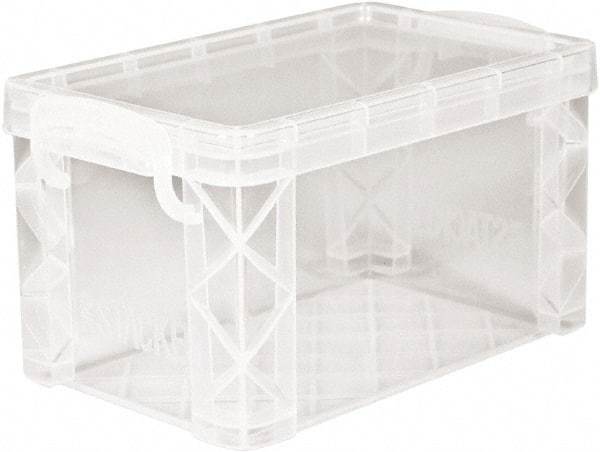 ADVANTUS - 1 Compartment, 6-1/4 Inch Wide x 3-7/8 Inch Deep x 3-1/2 Inch High, Card File Box With Lift-Off Lid - Plastic, Clear - Americas Industrial Supply