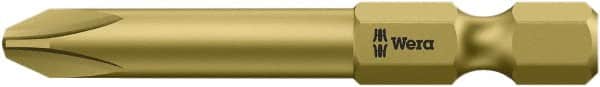 Wera - #4, Hex Drive Phillips Power Screwdriver Bit - 1/4" Drive, 2" OAL - Americas Industrial Supply