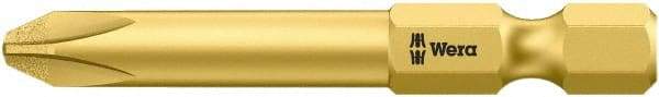 Wera - #2, Hex Drive Phillips Power Screwdriver Bit - 1/4" Drive, 2" OAL - Americas Industrial Supply