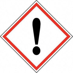 NMC - Hazardous Materials Label, Header: Harmful Irritant Warning - Legend: GHS - Graphic, English, Black & Red, 2" Long x 2" High, No Coating - Americas Industrial Supply