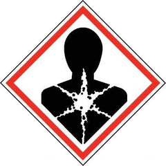 NMC - Hazardous Materials Label, Header: Health Hazard - Legend: GHS - Graphic, English, Black & Red, 2" Long x 2" High, No Coating - Americas Industrial Supply