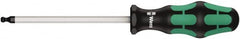 Wera - 7/32" Hex Ball End Driver - 4" Bade Length, Ergonomic Cushion Grip Handle, 205mm OAL - Americas Industrial Supply