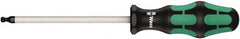 Wera - 3/16" Hex Ball End Driver - 4" Bade Length, Ergonomic Cushion Grip Handle, 205mm OAL - Americas Industrial Supply