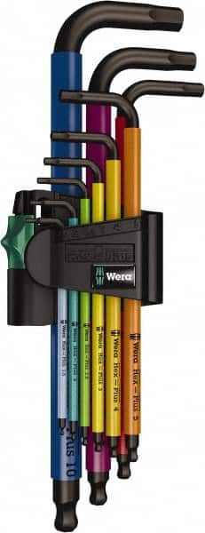 Wera - 9 Piece L-Key Hex Key Set - Hex Range 1.5 to 10mm - Americas Industrial Supply