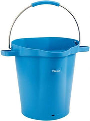Vikan - 5 Gal, 18" High, Polypropylene Round Blue Single Pail with Pour Spout - Handle Included, 15.4mm Top Length x 18.9" Top Width x 18.9" Top Diam - Americas Industrial Supply