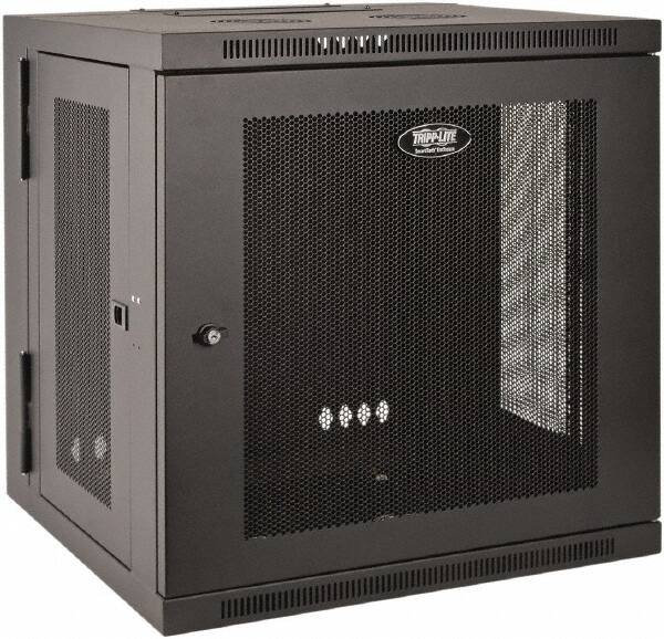 Tripp-Lite - 23-1/2" Overall Width x 12" Rack Height x 21-5/8" Overall Depth Data Cable Enclosure - 200 Lb Capacity, Black - Americas Industrial Supply