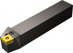 Sandvik Coromant - PCBNR/L, Left Hand Cut, 15° Lead Angle, 40mm Shank Height x 40mm Shank Width, Negative Rake Indexable Turning Toolholder - 250mm OAL, CNMG 19 06 12, CNMG 643 Insert Compatibility, Series T-Max P - Americas Industrial Supply